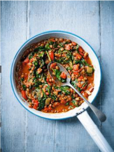 Lentil, Pepper and Spinach Curry