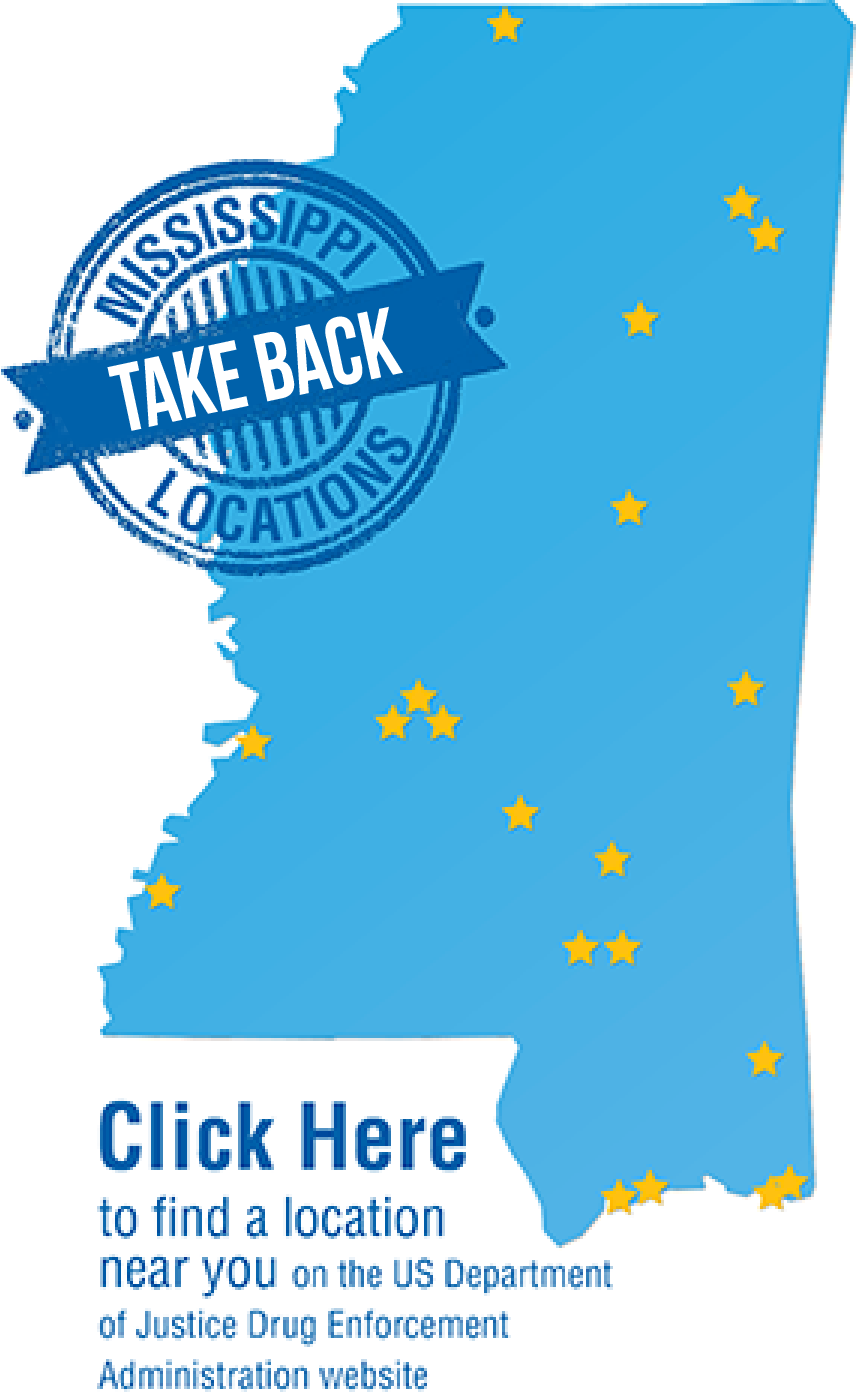 Mississippi Map Locations for Drug Take Back 2019