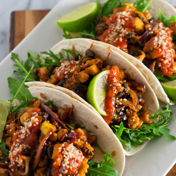 Bean Tacos with Walnuts