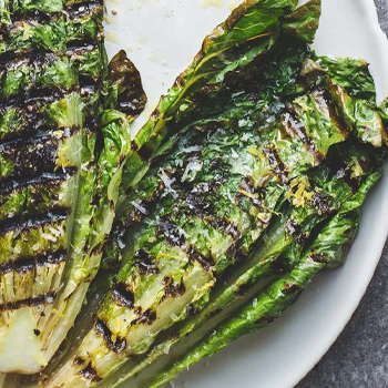 Grilled Hearts of Romaine with Feta Cheese