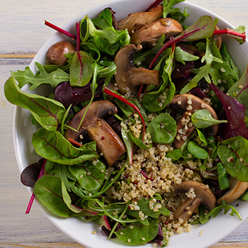 Spinach Salad with Shiitake and Quinoa